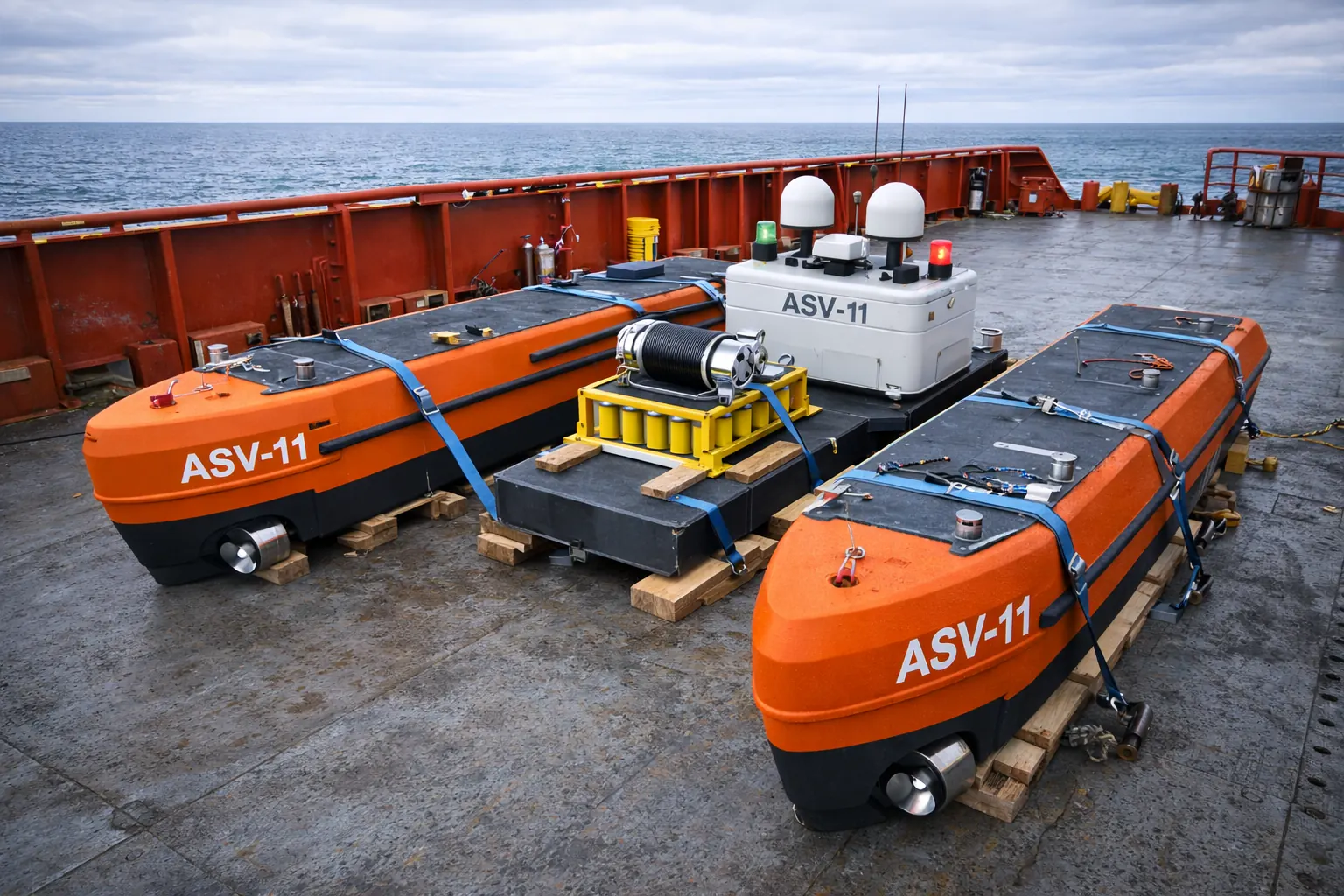 ASV-11 в разборе на палубе